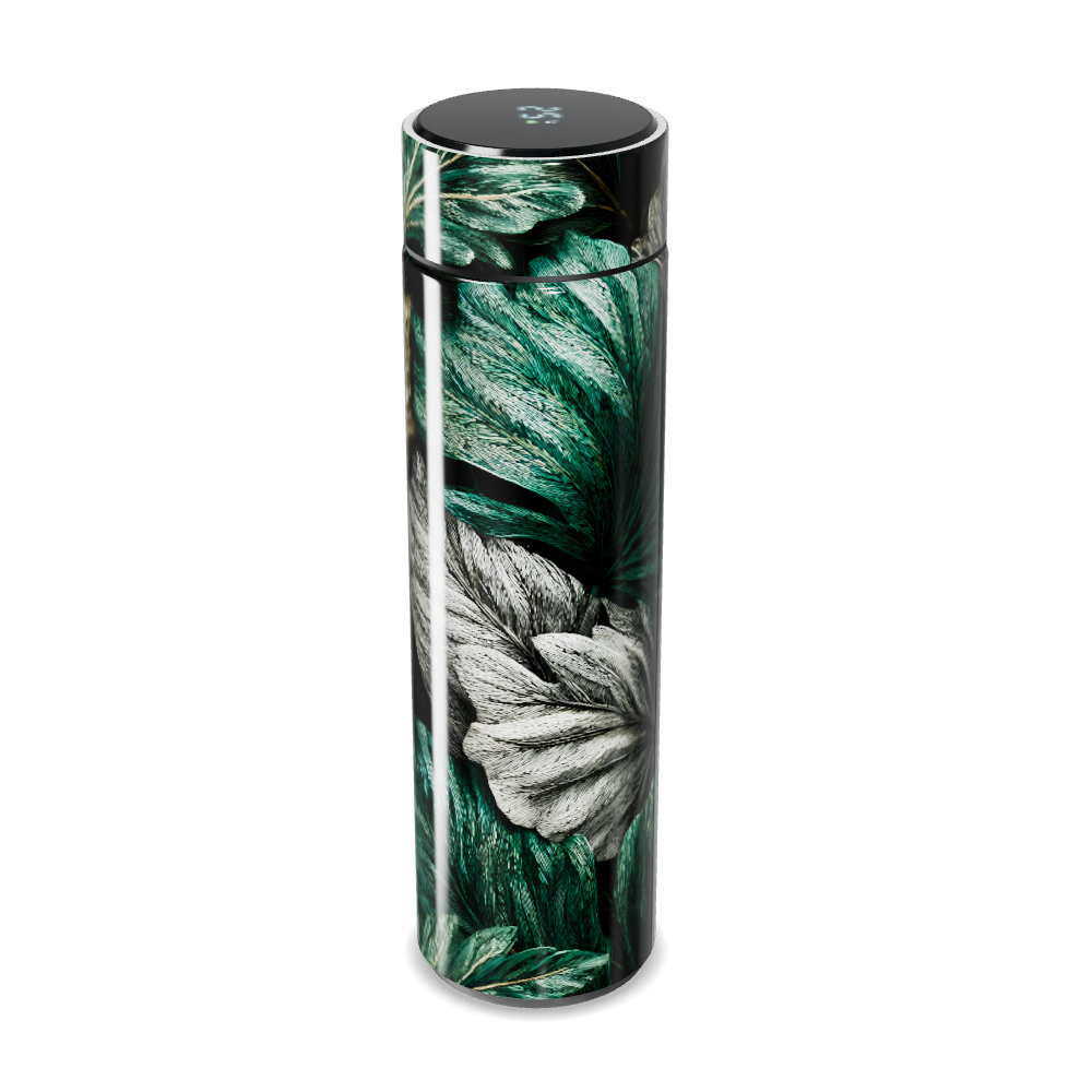 Garrafa Térmica Touch - Folhas Verde e Dourado