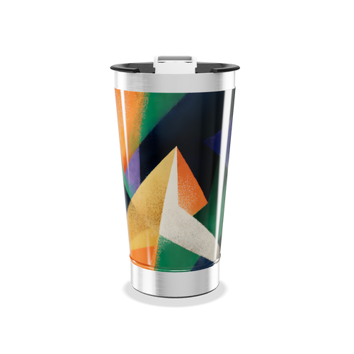 Copo Térmico - Design Geométrico Colorido