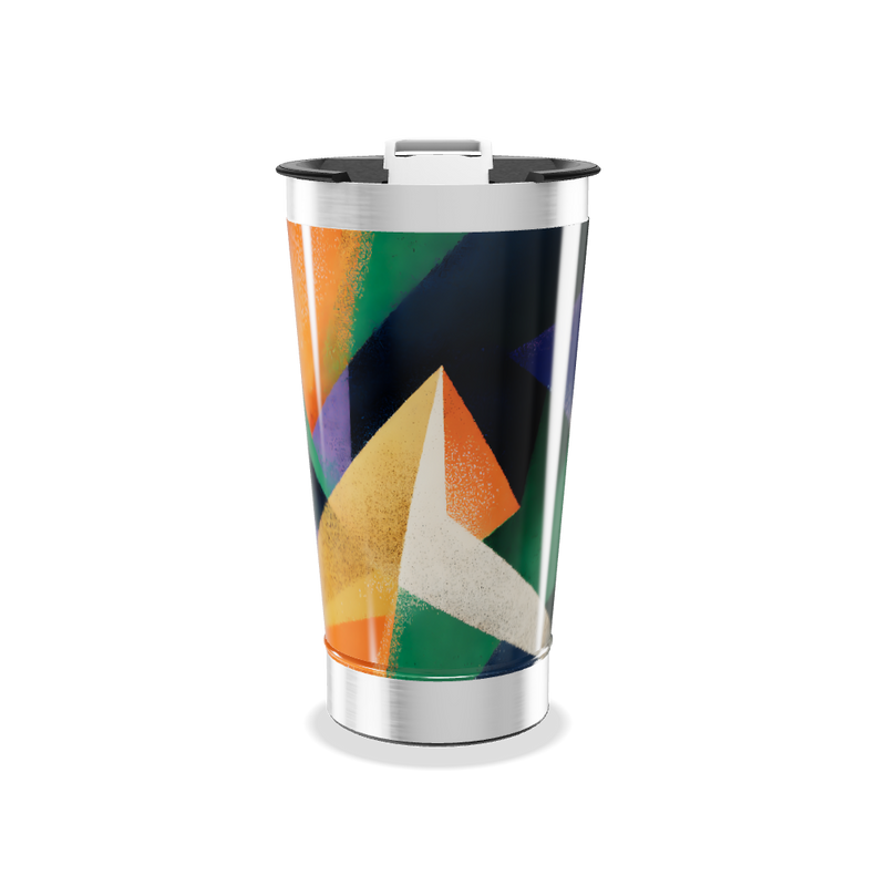 Copo Térmico - Design Geométrico Colorido