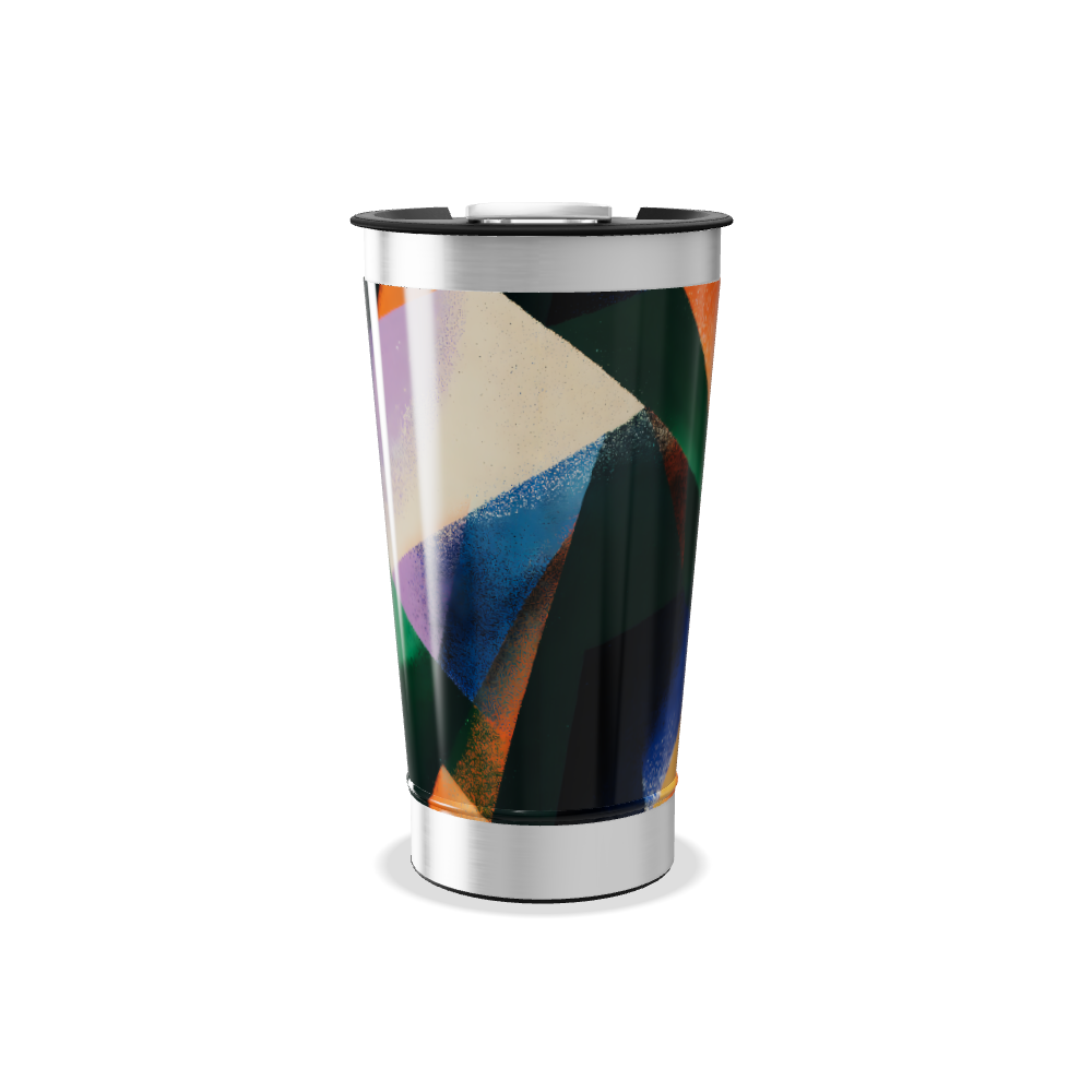 Copo Térmico - Design Geométrico Colorido