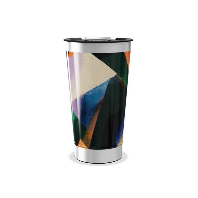Copo Térmico - Design Geométrico Colorido