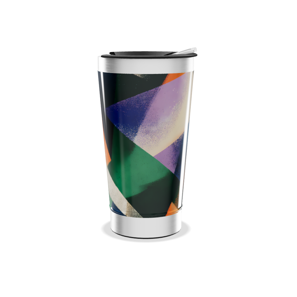 Copo Térmico - Design Geométrico Colorido