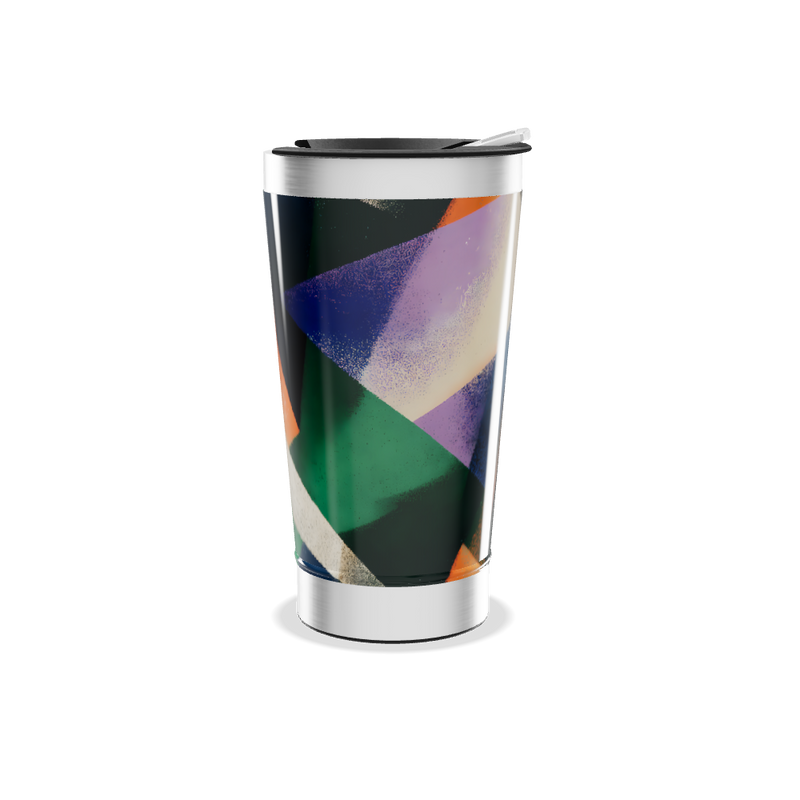 Copo Térmico - Design Geométrico Colorido