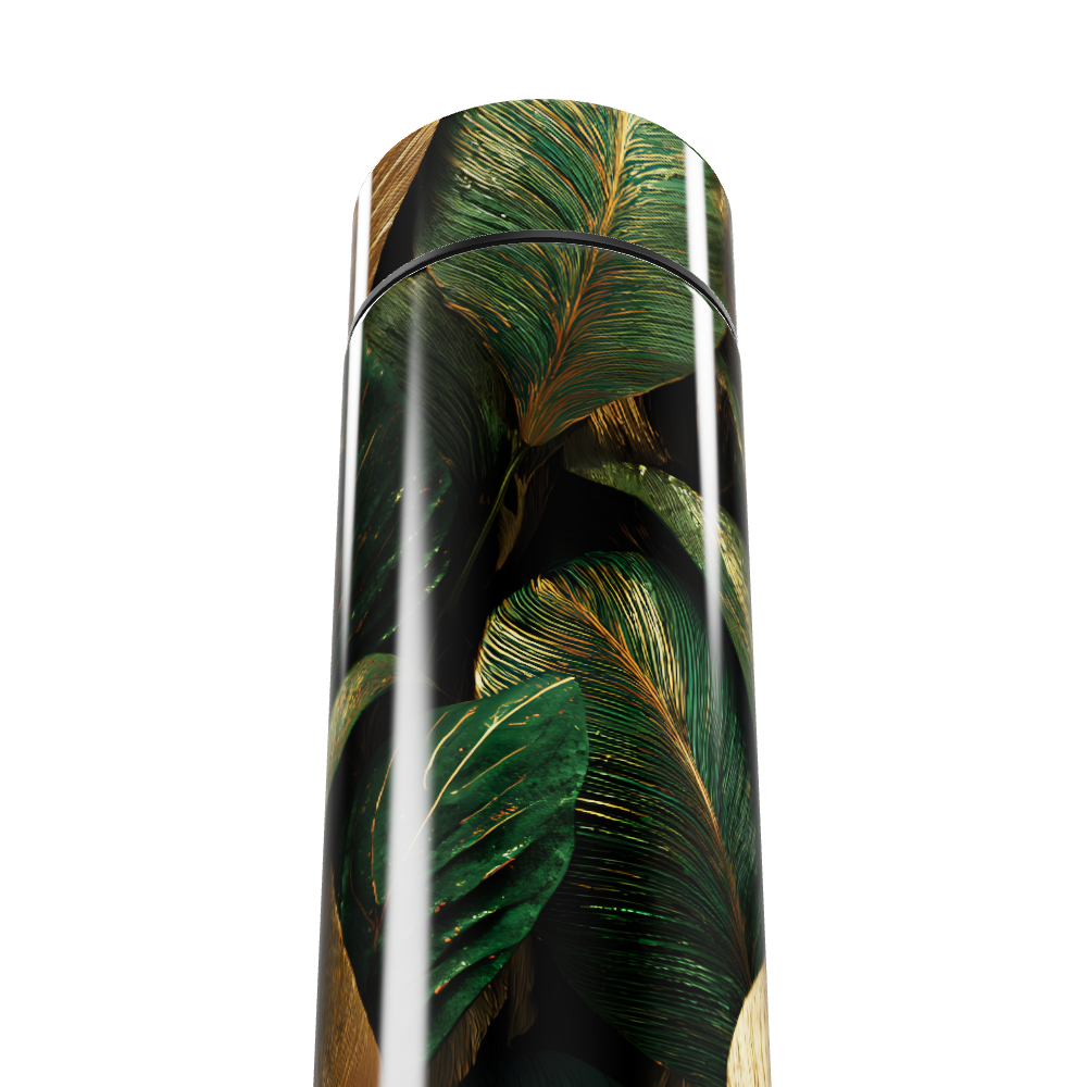 Garrafa Térmica Touch - Folhas Verdes Inox