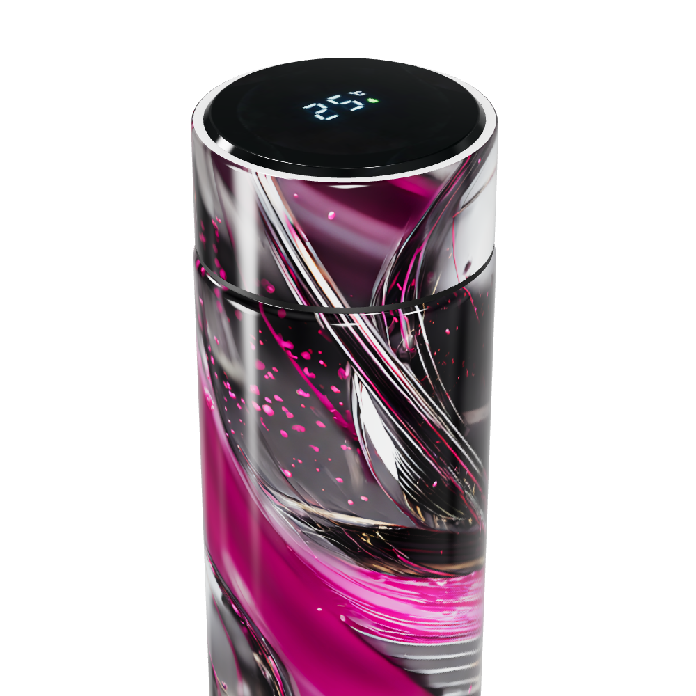 Garrafa Térmica Touch - Design Rosa e Preto