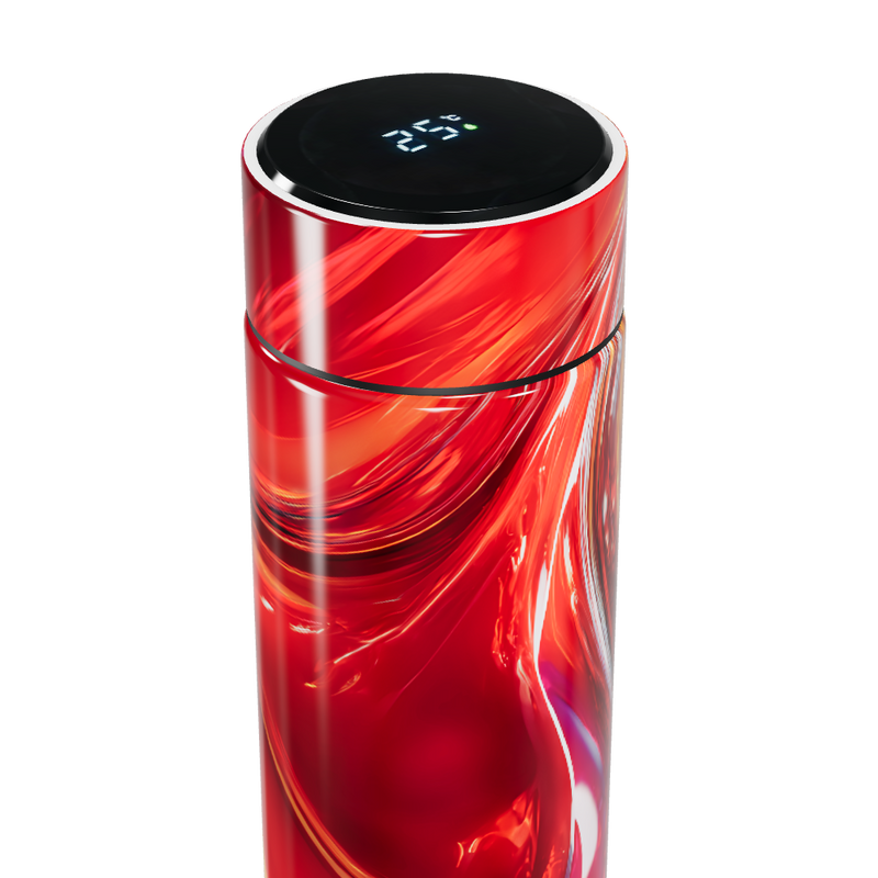 Garrafa Térmica Touch - Vermelha com Estampa Abstrata