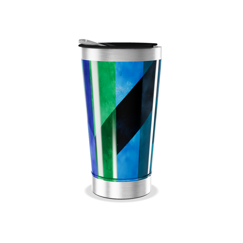 Copo Térmico - Azul Geométrico Aço Inox