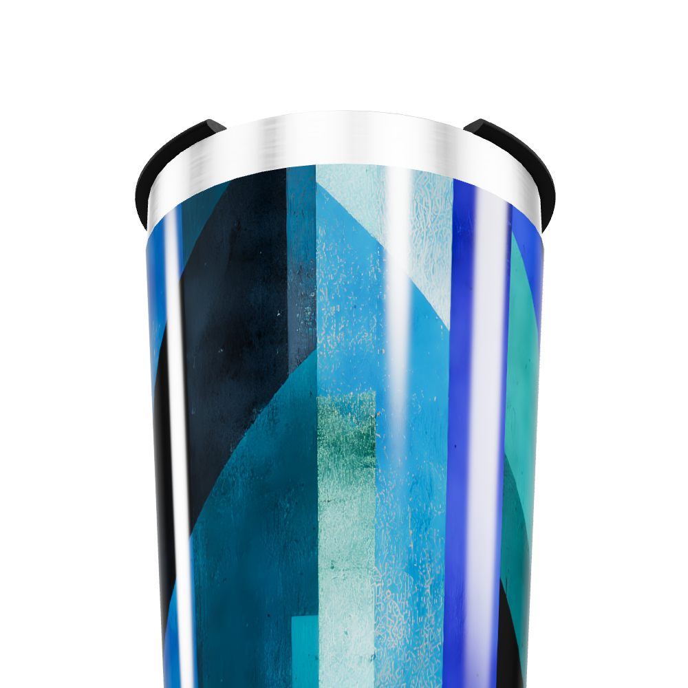 Copo Térmico - Azul Geométrico Aço Inox