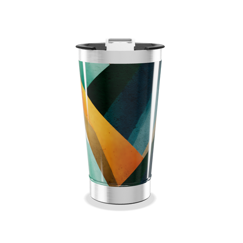 Copo Térmico - Geométrico Colorido Aço Inox