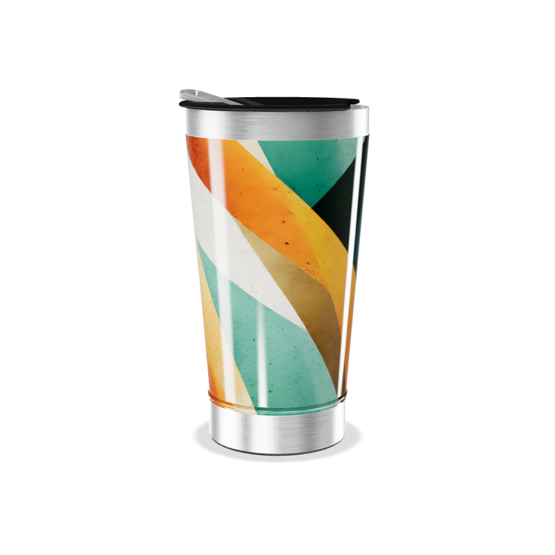 Copo Térmico - Geométrico Colorido Aço Inox