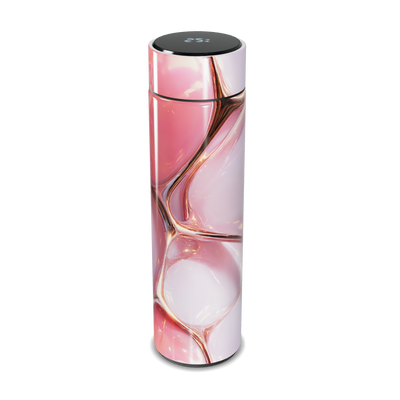 Garrafa Térmica Touch - Rosa com Estampa Abstrata