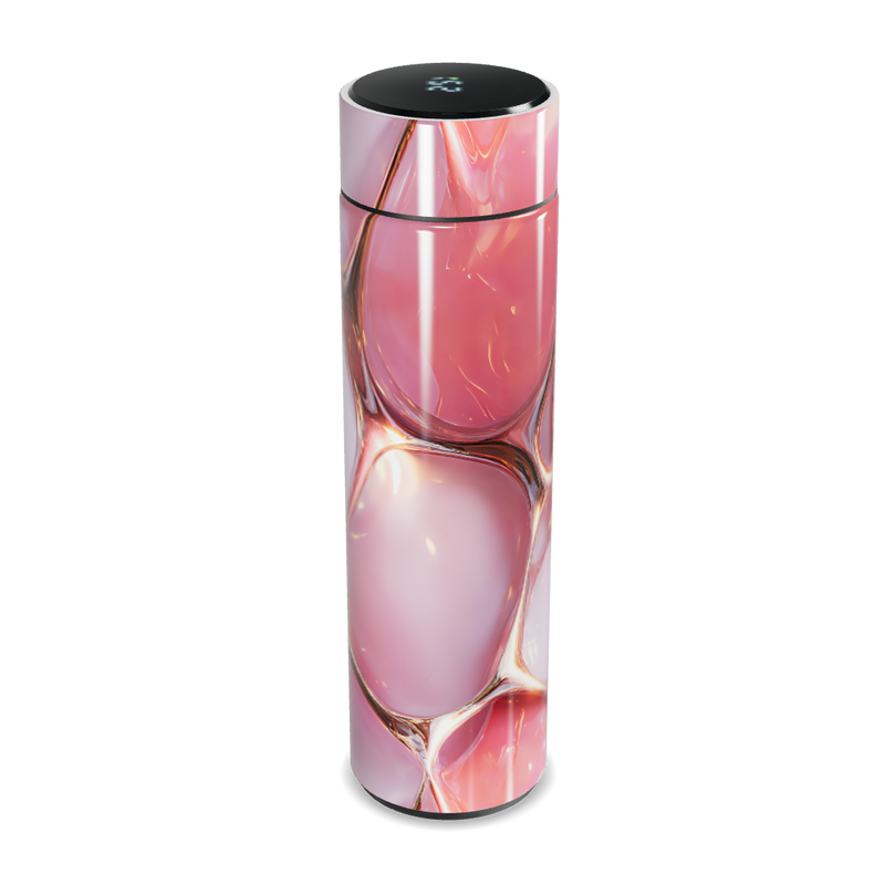 Garrafa Térmica Touch - Rosa com Estampa Abstrata