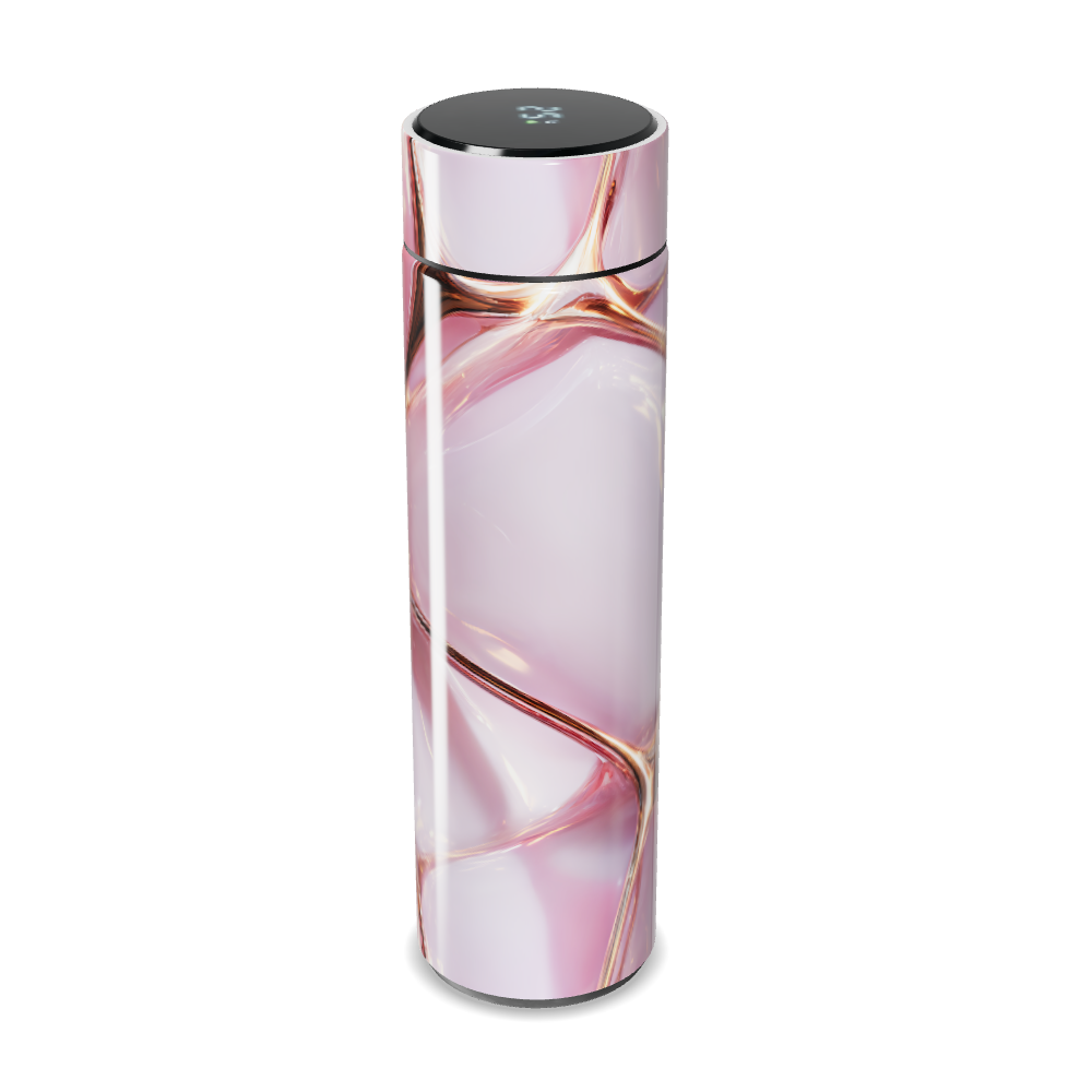 Garrafa Térmica Touch - Rosa com Estampa Abstrata