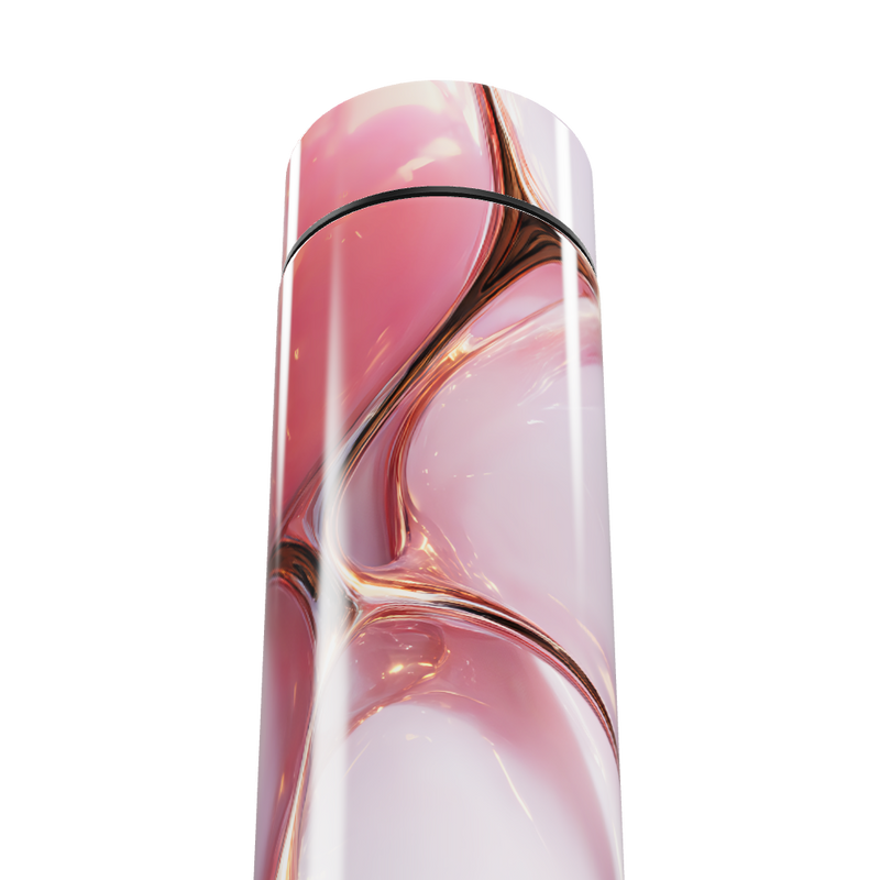 Garrafa Térmica Touch - Rosa com Estampa Abstrata