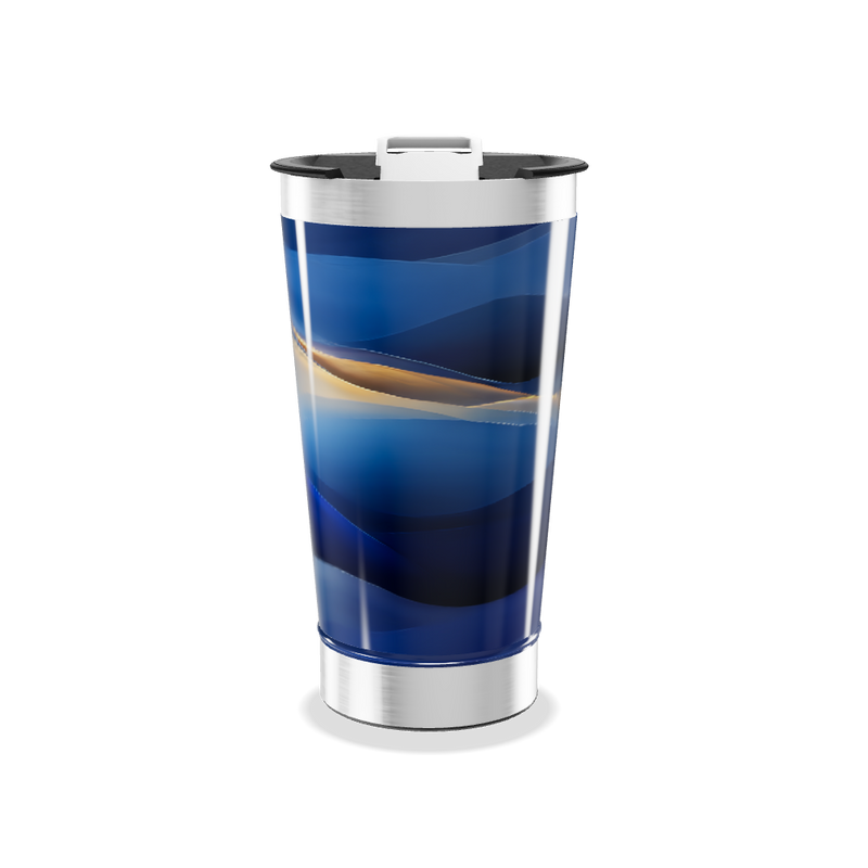 Copo Térmico - Azul com ondas