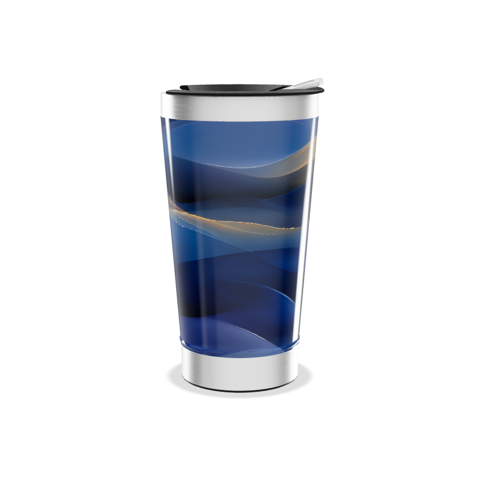 Copo Térmico - Azul com ondas