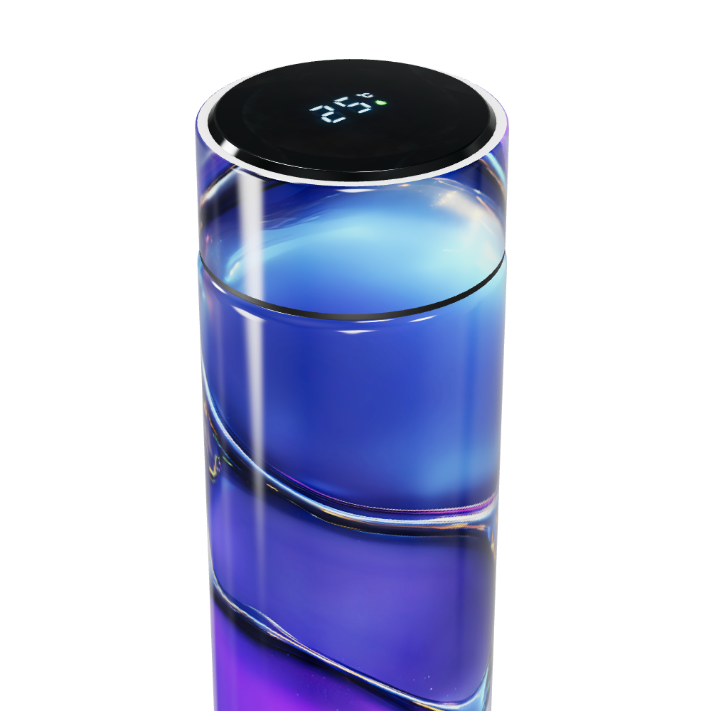 Garrafa Térmica Touch - Azul Metálico LED