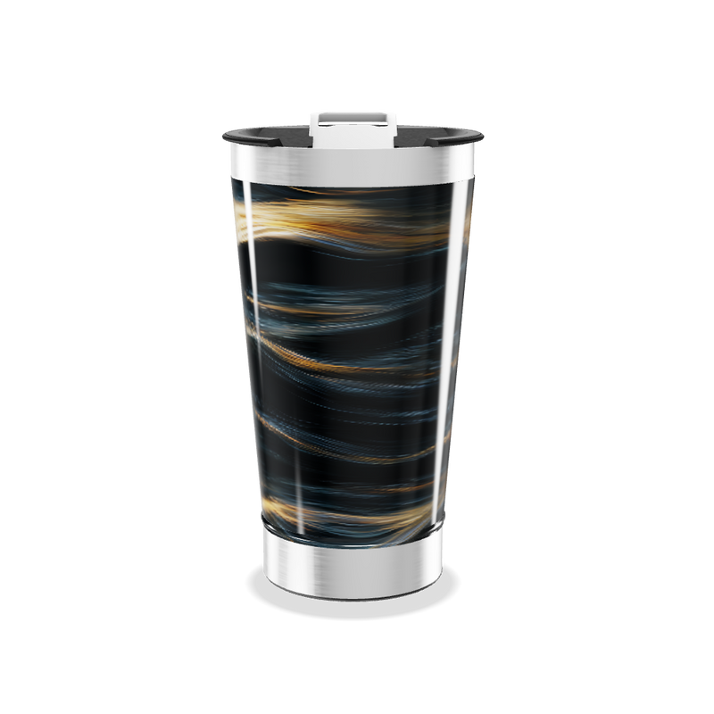 Copo Térmico - Preto com Listras Luminosas