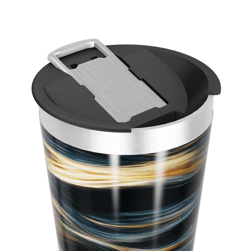 Copo Térmico - Preto com Listras Luminosas