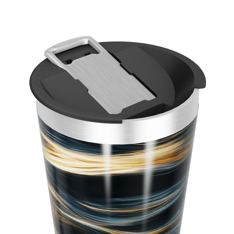 Copo Térmico - Preto com Listras Luminosas