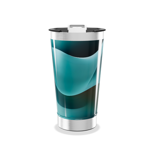 Copo Térmico - Azul Inox Abstrato