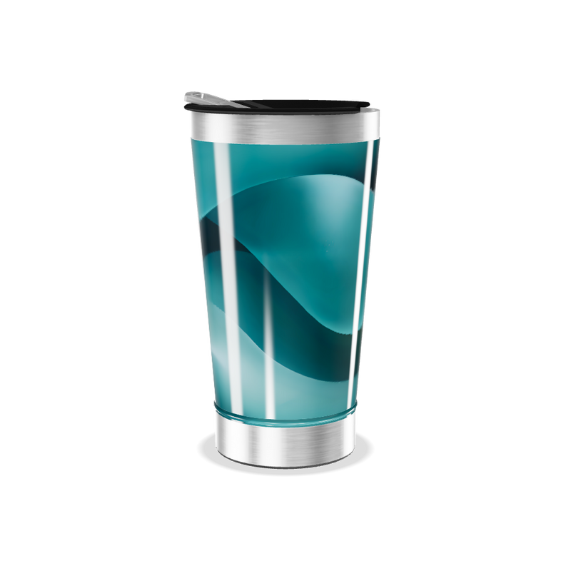 Copo Térmico - Azul Inox Abstrato