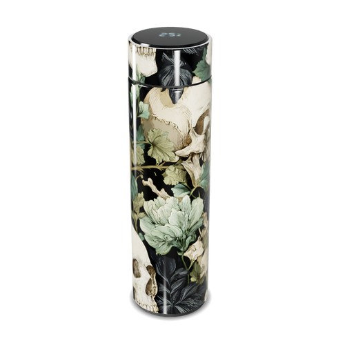Garrafa Térmica Touch - Caveira Floral Preta