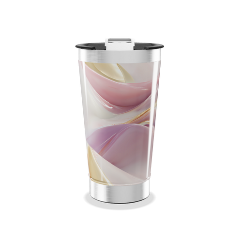 Copo Térmico - Estampa Rosa e Bege