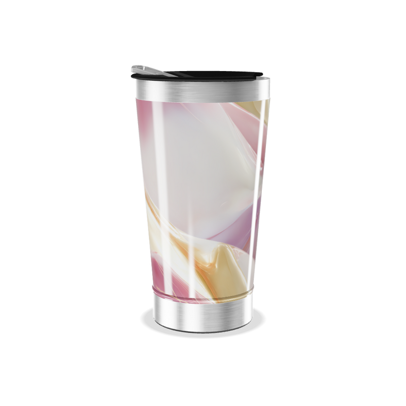 Copo Térmico - Estampa Rosa e Bege