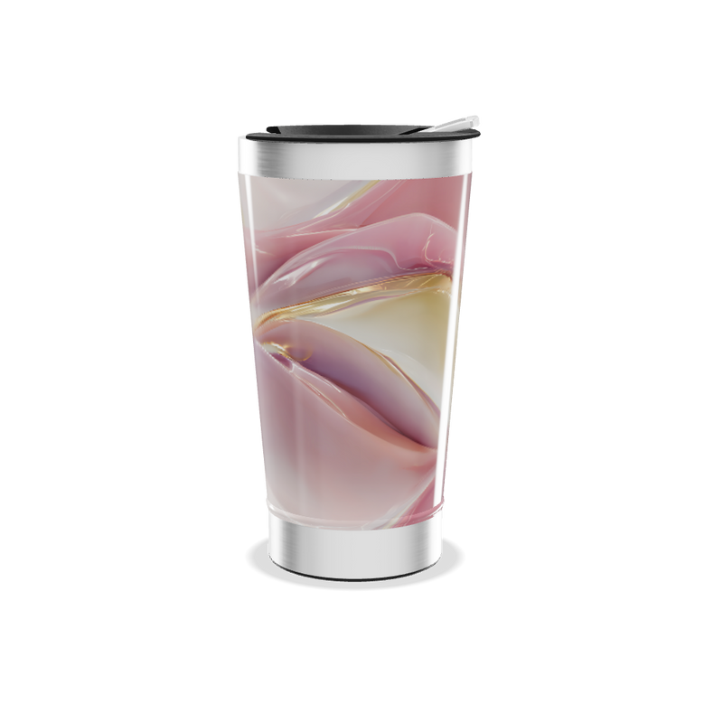 Copo Térmico - Estampa Rosa e Bege