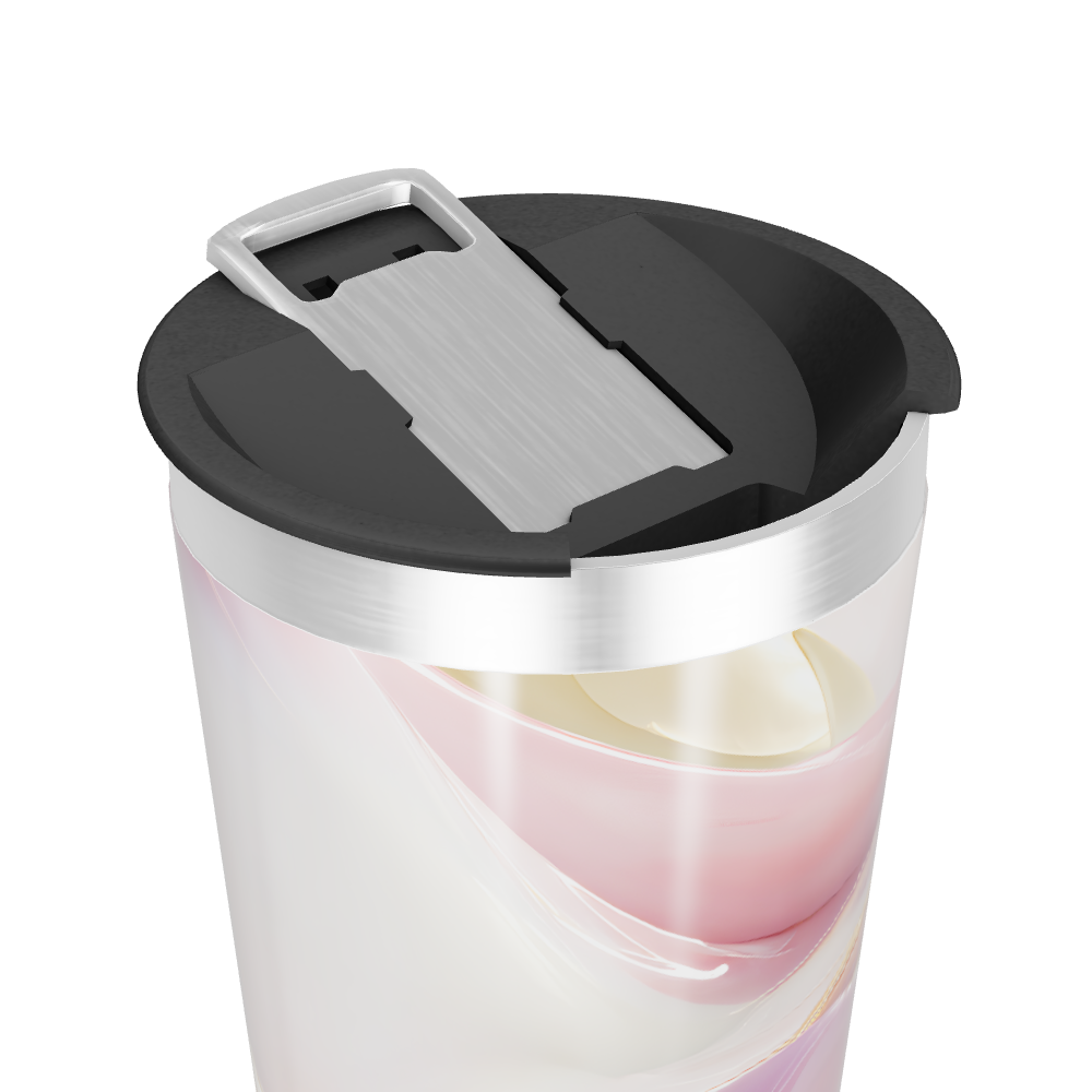 Copo Térmico - Estampa Rosa e Bege