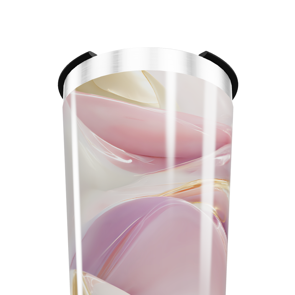 Copo Térmico - Estampa Rosa e Bege