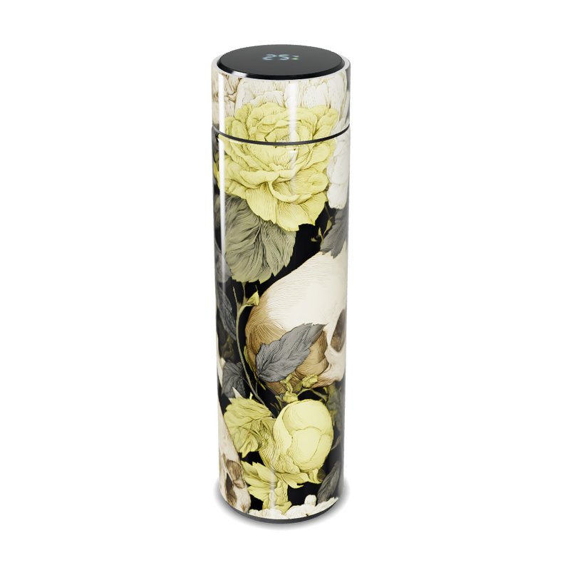 Garrafa Térmica Touch Floral - Aço Inox Preto