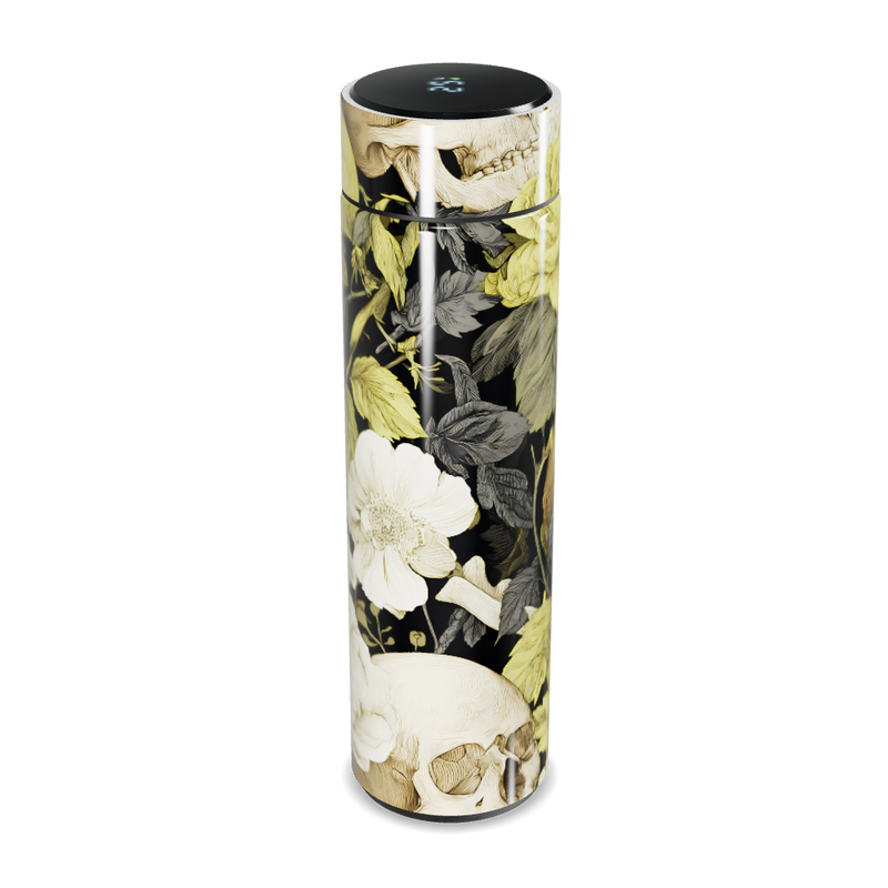 Garrafa Térmica Touch Floral - Aço Inox Preto