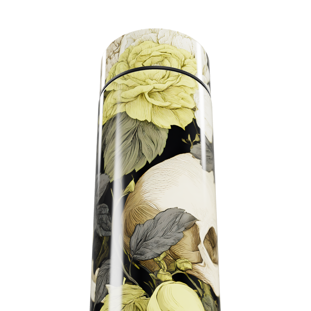 Garrafa Térmica Touch Floral - Aço Inox Preto