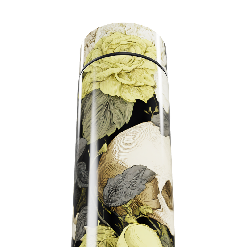 Garrafa Térmica Touch Floral - Aço Inox Preto