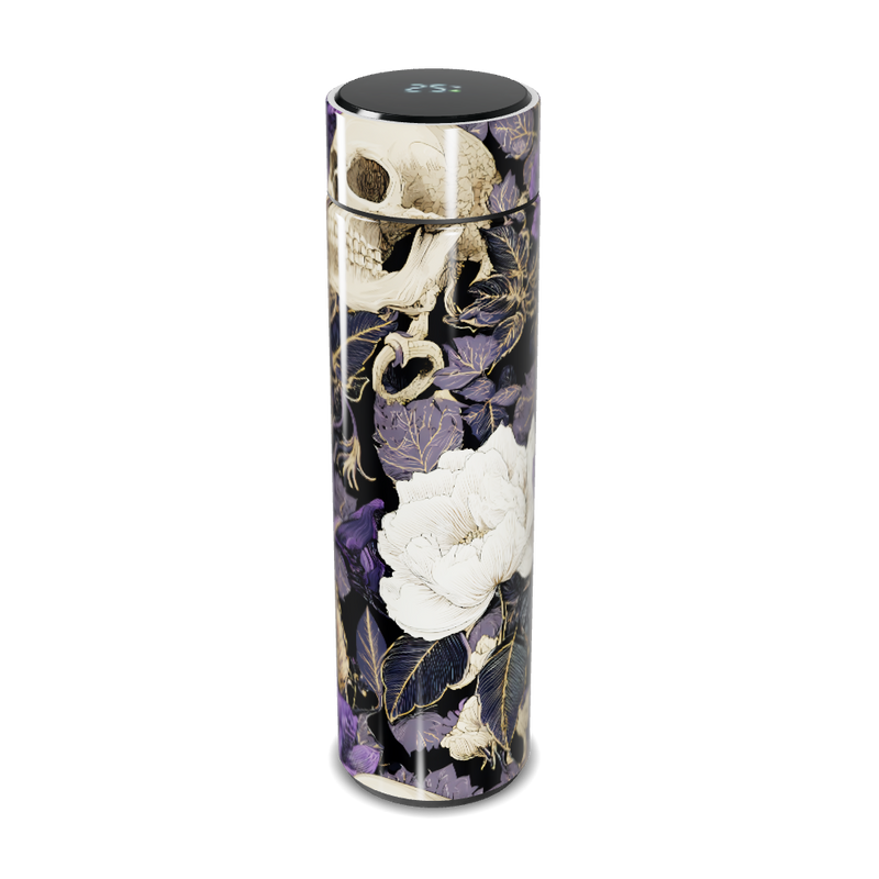 Garrafa Térmica Touch - Floral Preto e Dourado