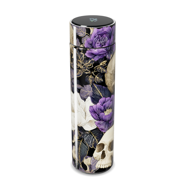 Garrafa Térmica Touch - Floral Preto e Dourado