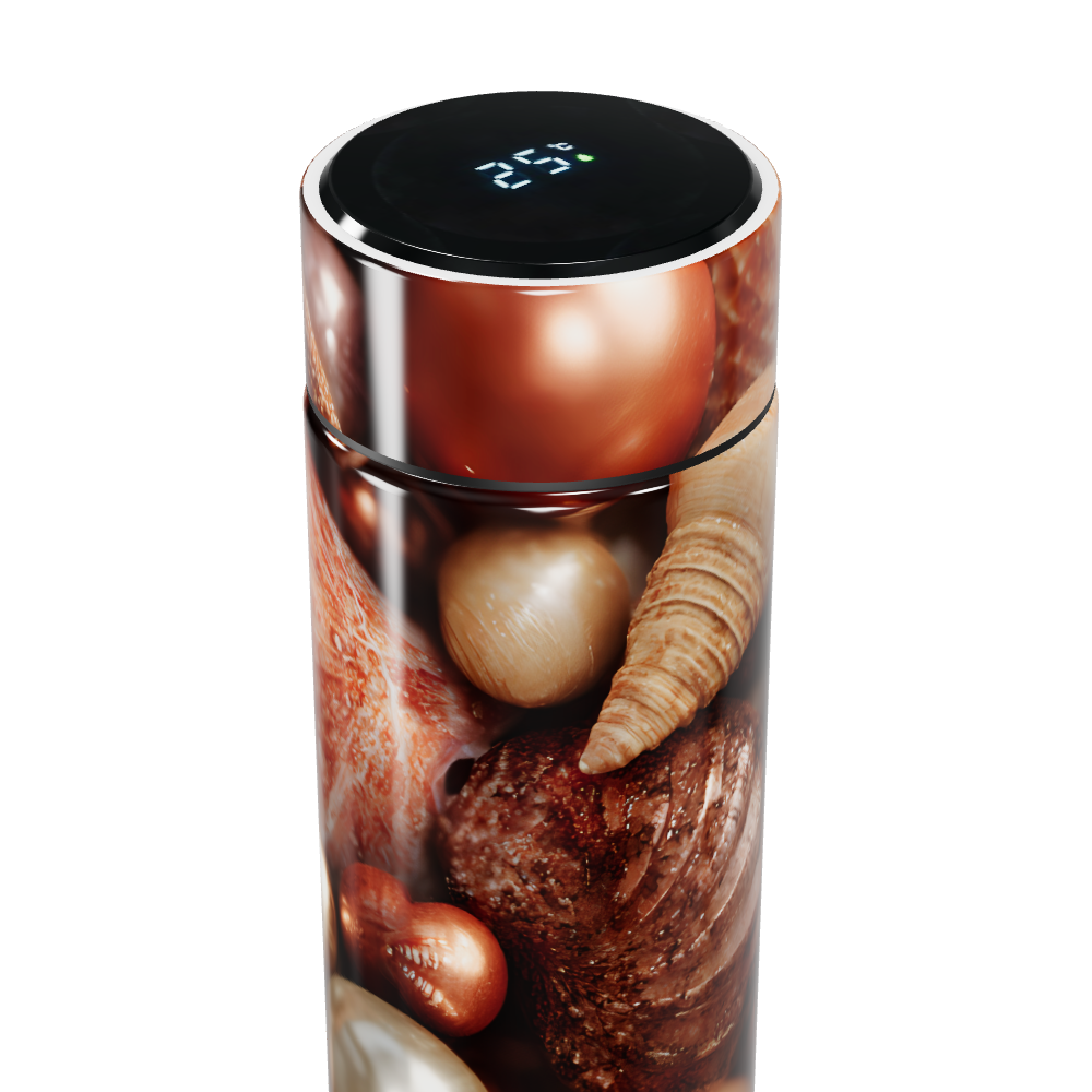 Garrafa Térmica Touch - Conchas Marrom e Bege