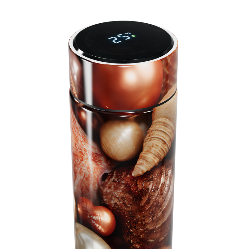 Garrafa Térmica Touch - Conchas Marrom e Bege