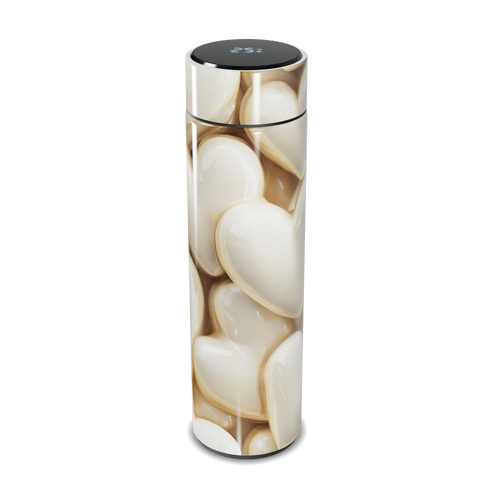 Garrafa Térmica Touch Corações Branca