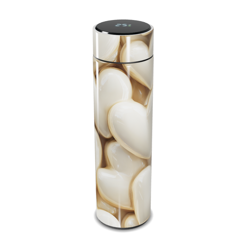 Garrafa Térmica Touch Corações Branca