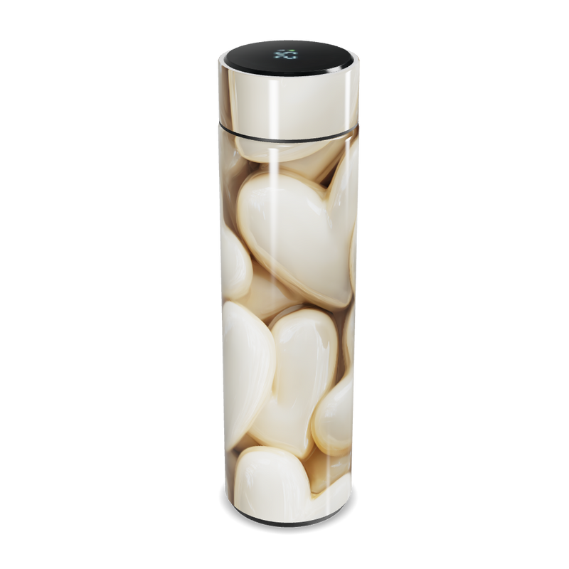 Garrafa Térmica Touch Corações Branca