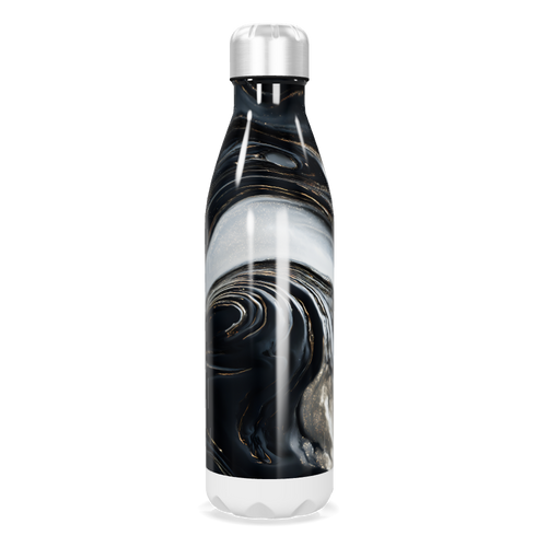 Garrafa Inox - Preta com Estampa Marmorizada