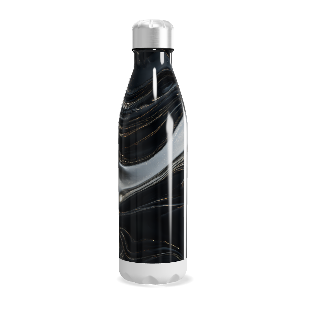 Garrafa Inox - Preta com Estampa Marmorizada