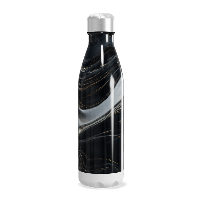 Garrafa Inox - Preta com Estampa Marmorizada