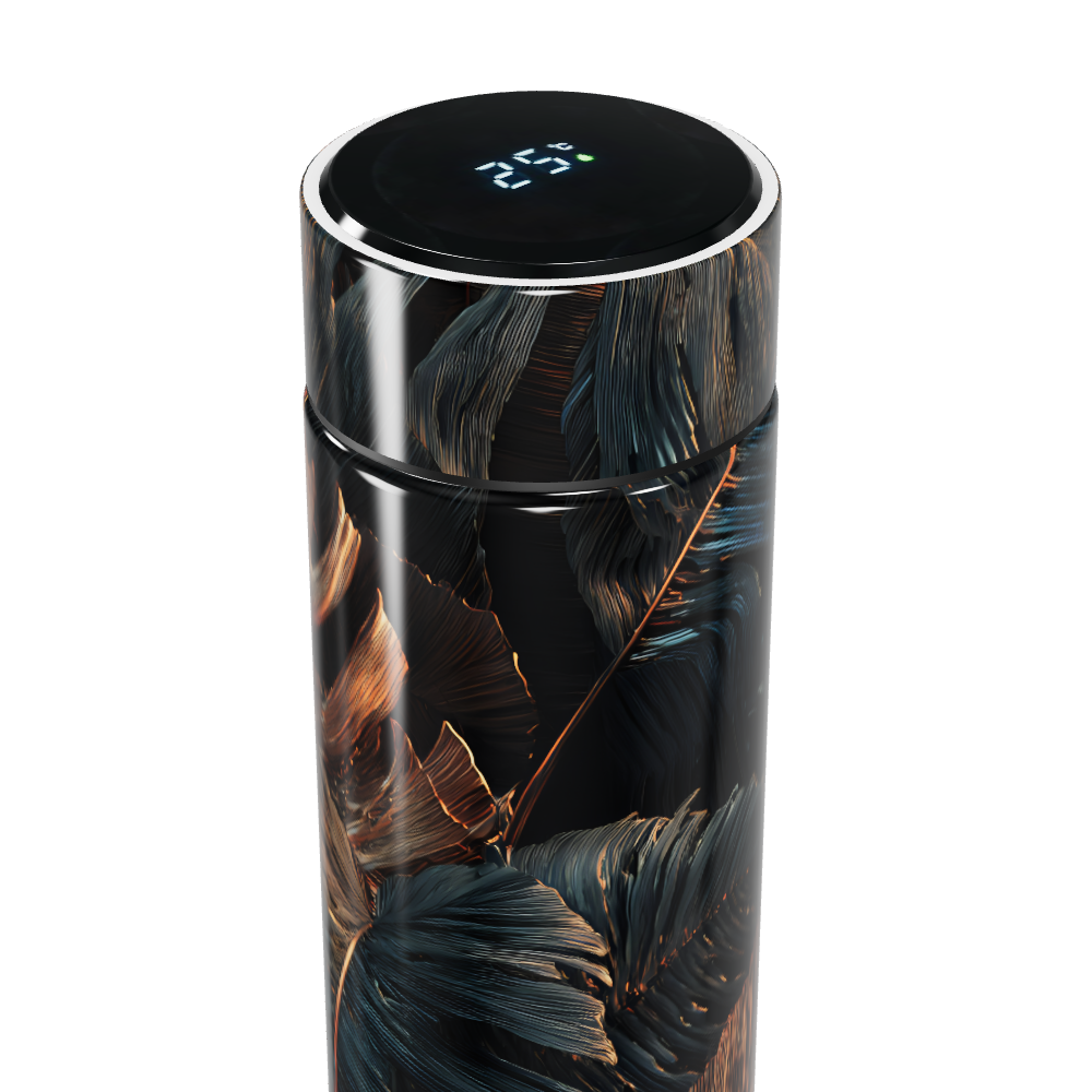 Garrafa Térmica Touch - Design Folhas Elegantes