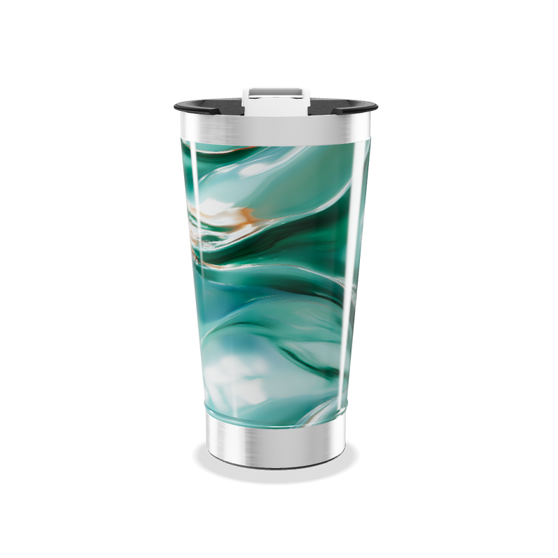 Copo Térmico - Estampa Verde Abstrata