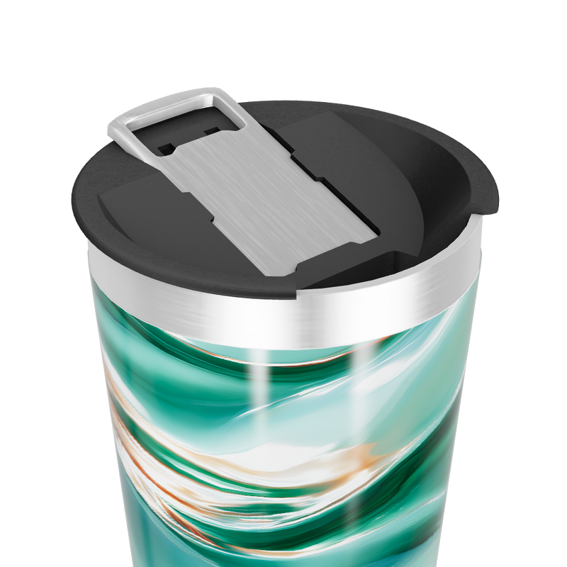 Copo Térmico - Estampa Verde Abstrata