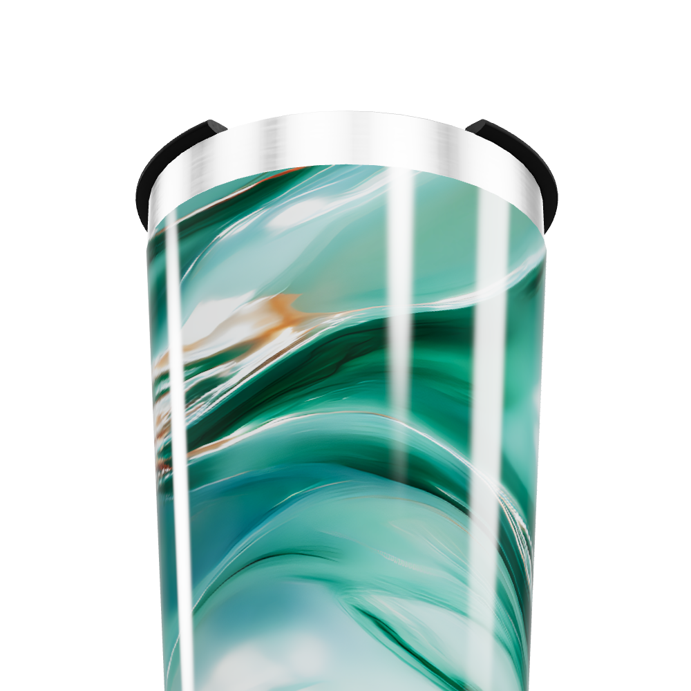 Copo Térmico - Estampa Verde Abstrata